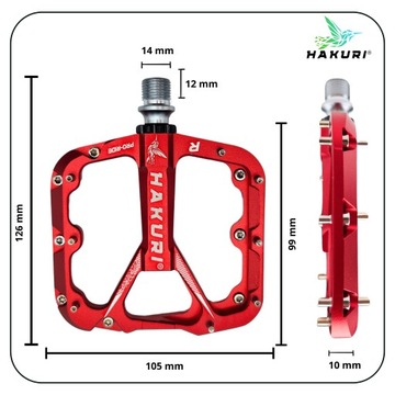 ВЕЛОСИПЕДНЫЕ ПЕДАЛИ ПЛАТФОРМА Прочные АЛЮМИНИЕВЫЕ 3 подшипника Красный DH END MTB