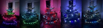 Новогодние светодиодные WIFI елочные светильники SMART TUYA лента 10м 100шт МНОГОЦВЕТНАЯ