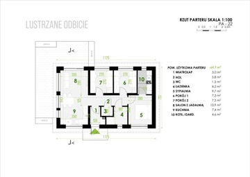 Проект дома Pióro Architekci-22 ​​Зеркальная версия