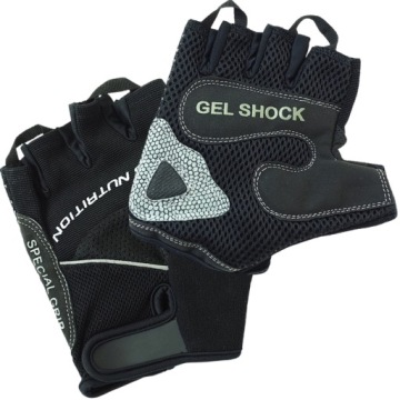 TREC RĘKAWICE TRENINGOWE GEL SHOCK NA SIŁOWNIĘ I ROWER | Czarne Rozmiar M