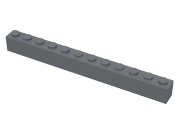 LEGO 6112 Klocek 1x12 Ciemny Szary 1 szt. NOWY