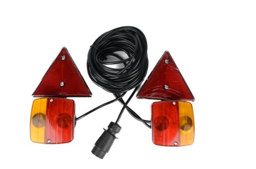 ZESTAW LAMP DO PRZYCZEPKI PRZYCZEPY TYLNA ZESPOLONA 7.5M + 2.5M NA MAGNES