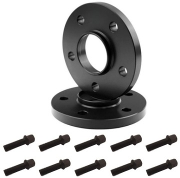 Černé distanční prvky 5x112 66.5 17 mm Oem černé šrouby Audi A4 A5 A6 A7 A8