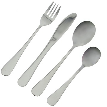 НАБОР СТОЛОВЫХ ПРИБОРОВ ДЛЯ ДЕТЕЙ НАБОР ЛОЖКА СТАЛЬНАЯ ВИЛКА НОЖ ЛОЖКА 4 шт.