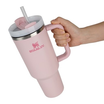ТЕРМОКОФЕЙНАЯ КРУЖКА STANLEY, ПОРТАТИВНАЯ, С РУЧКОЙ И СОЛОМОЙ, 1 Л