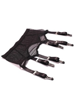 Нейлоновый пояс для подвязок черный Charmzi Victoria Vintage Retro XS-M