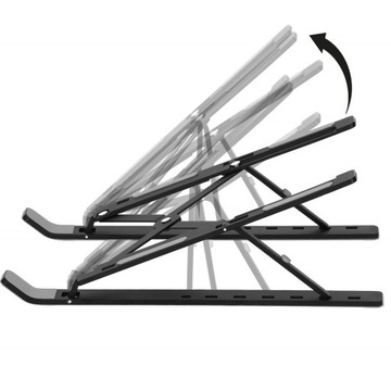 Складная подставка для ноутбука Springos, черная, эргономичная, 7 уровней