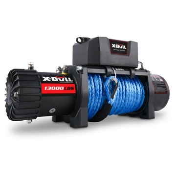 X-BULL 13000 WYCIĄGARKA ELEKTRYCZNA SAMOCHODOWA 6T LAWETA 12V SYNTETYK 4X4