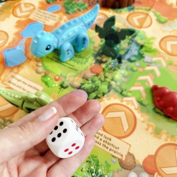 Конструктор 2в1 Динозавры Настольная игра + кубики 46 шт. ВУПИ