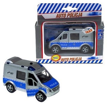 POLICJA RADIOWÓZ VAN METAL 11 CM Z POLSKIM GŁOSEM LED