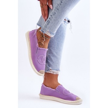 Fioletowe Tkanina Buty Damskie Espadryle r.37