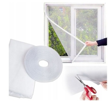 МОСКИТНАЯ СЕТКА ДЛЯ ОКНА, ДВЕРИ 180 см x 150 см БЕЛАЯ