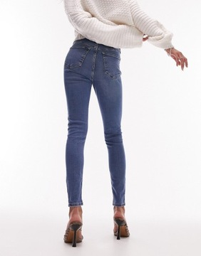 Topshop Jamie Niebieskie jeansy z dziurami 25/32