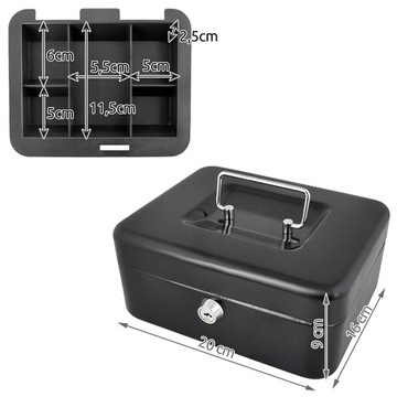 KASETKA SEJF SCHOWEK METALOWY WYTRZYMAŁY NA KLUCZ NA WARTOŚCIOWE RZECZY