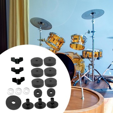 18 шт. фетр для подставок для тарелок с колпачками, аксессуары для барабанных тарелок, серые.