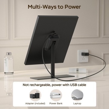 Зеркало для макияжа с внутренней светодиодной подсветкой 34*25см черное