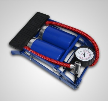 ДВУХПОРШНЕВОЙ АВТОМОБИЛЬНЫЙ ВЕЛОСИПЕДНЫЙ НОЖНОЙ НАСОС С МАНОМЕТРОМ TUV + ФИТИНГИ