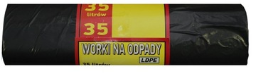 Worki na odpady śmieci 35l 25 szt. czarne grube