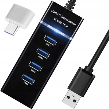 Hub USB 3.0 Rozdzielacz Portów x4 Izoxis 5 GB/s