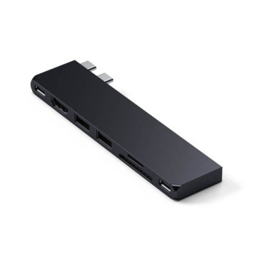 Satechi Pro Hub Slim с двумя USB-C для MacBook USB, HDMI, USB-A, SD/microSD