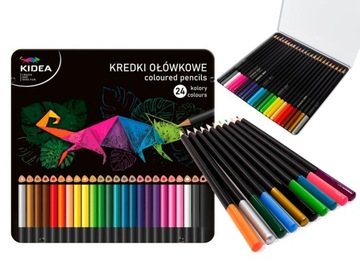 Kredki Ołówkowe Kidea 24szt. Metalowe Pudełko