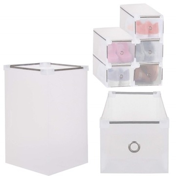 НАБОР ИЗ 5 КОРОБОК-ОРГАНИЗАТОРОВ ДЛЯ ОБУВИ ВЫДВИЖНОЙ ДЛЯ ГАРДЕРОБА 28х18х18см