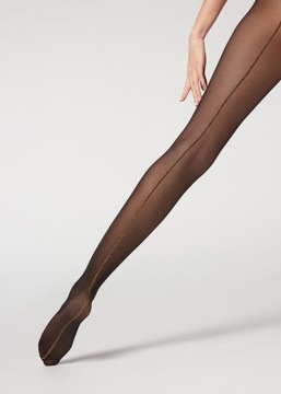 CALZEDONIA Rajstopy T.2 - S SHINY LEGS PARTY TIME
