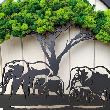 ДЕРЕВО со мхом 50см 4 слона под елкой 3 цвета Мох ПРЕМИУМ