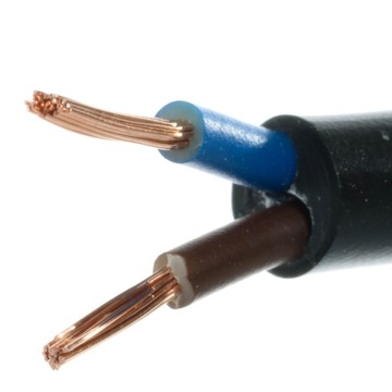 Kabel prądowy okrągły czarny linka OMYcz 2x1 100m