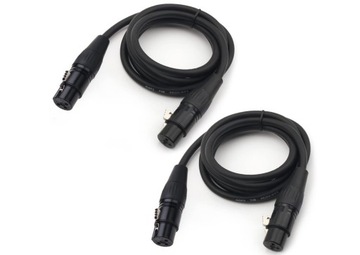 2 x kabel mikrofonowy z rozgałęźnikiem XLR na XLR żeński na żeński 3piny