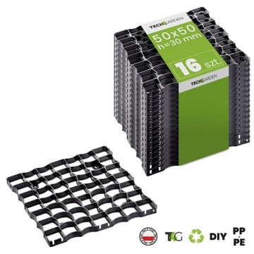16x Kratka Parkingowa Podjazdowa 50x50 x3 cm