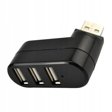Mini 3 porty USB 2.0 Rozgałęziacz obrotowy Hub