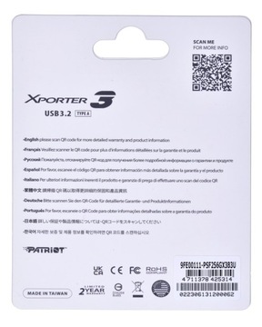 ФЛЕШ-КАРТА PATRIOT Xporter 3 256 ГБ тип A USB3.2