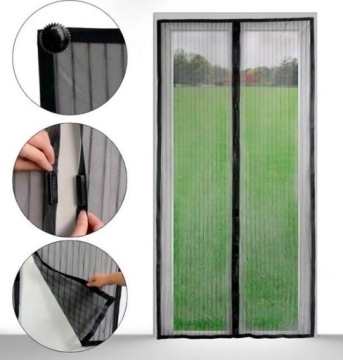 Москитная сетка, магнитная дверь, 85x210см, ЧЕРНЫЙ