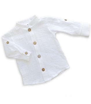 140 черная муслиновая рубашка ПОЛЬША, застегнутая на пуговицы