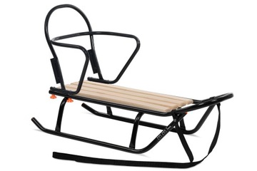 Польские детские санки JEE M + спинка + толкатель + спальник + ремень цвета