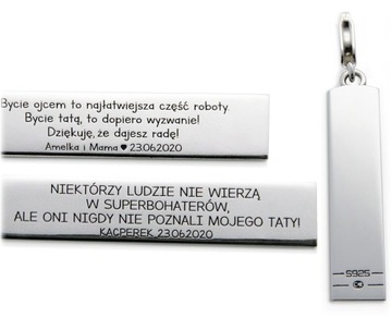DZIEŃ OJCA prezent breloczek srebro 925 + GRAWER