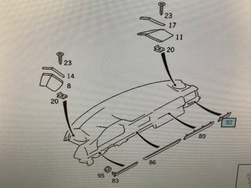 Listwa ozdobna wnętrza Mercedes W124 OE 1246801771