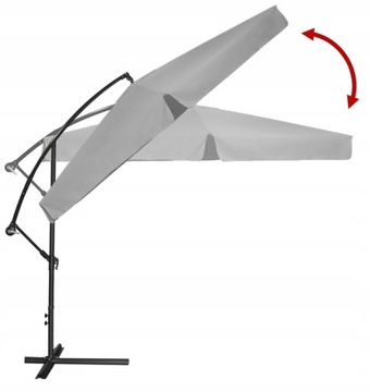 ЗОНТ СКЛАДНОЙ САДОВЫЙ 300см С ЛИНЕЙКОЙ, СЕРЫЙ С КРЫШКОЙ