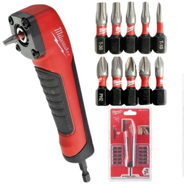 MILWAUKEE UDAROWA NASADKA KĄTOWA 90 SHOCKWAVE + BITY UDAROWE W ZESTAWIE