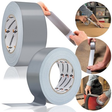 Лента ремонтная армированная клейкая лента серебристая 48 мм х 50 м SUPER STRONG серая