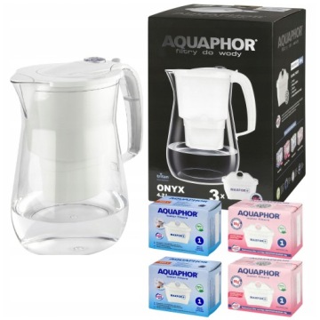 Filtrační konvice Aquaphor Onyx bílá s filtry 2 obyčejné 2 magnéziové