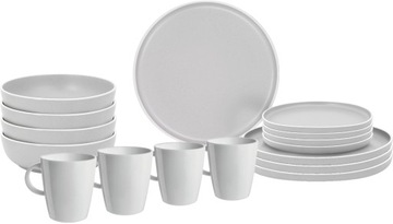 ZESTAW OBIADOWY MELAMINA BRUNNER DOLOMIT WHITE 16 szt.
