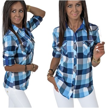 WIOSENNA CASUALOWA KOSZULA W KRATĘ NESSI! WZ.3 XL