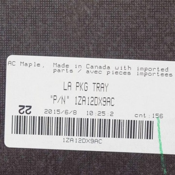 DODGE CHALLENGER 2015 POLIČKA ZADNÍ KUFRU