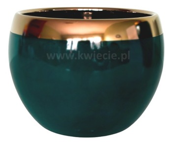 Osłonka CERAMICZNA Butelkowa Zieleń Złota GLAM Ø14