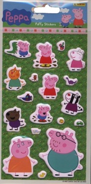 NAKLEJKI motyw ŚWINKA PEPPA 18 szt. Puffy Stickers