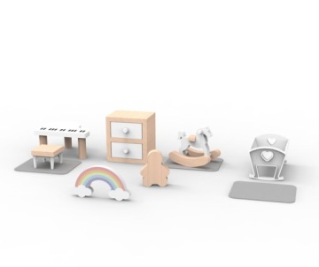 Деревянная современная мебель для кукольного домика Большая детская комната