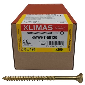 Wkręty ciesielskie łeb stożkowy 5x120 TORX 200 szt