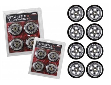 Комплект колес для роликовых коньков NILS 84мм + подшипники ABEC-9, чёрный матовый